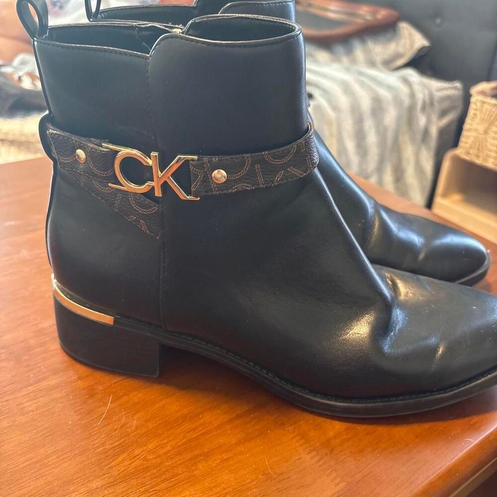 Calvin Klein logo boots - women's size 11